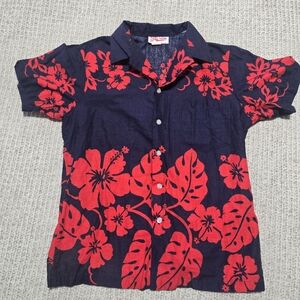 Vintage Hukilau Hawaiian Shirt Men's Size Small Made In Hawaii USA